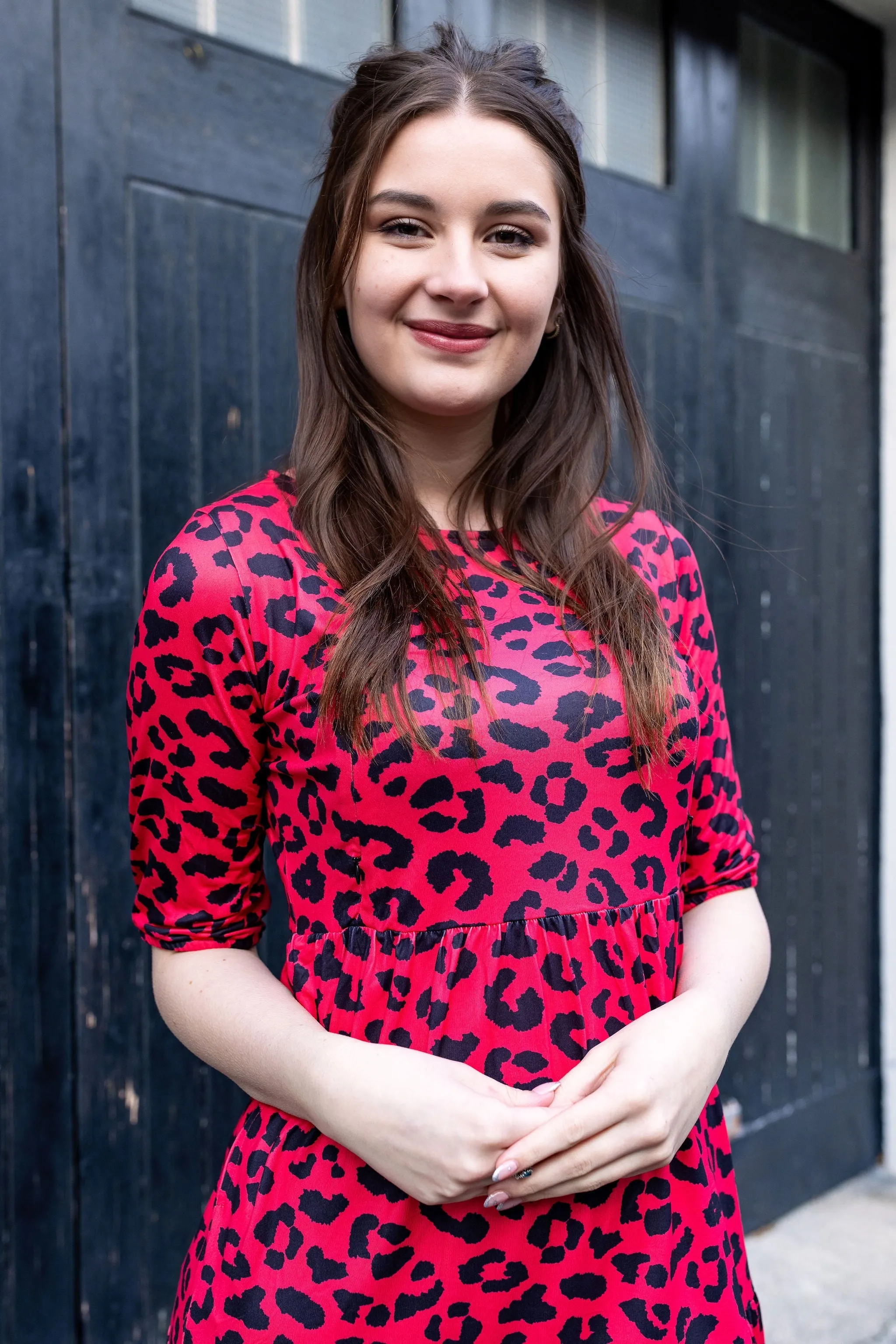 Evelyn Leopard Midi Breastfeeding Dress