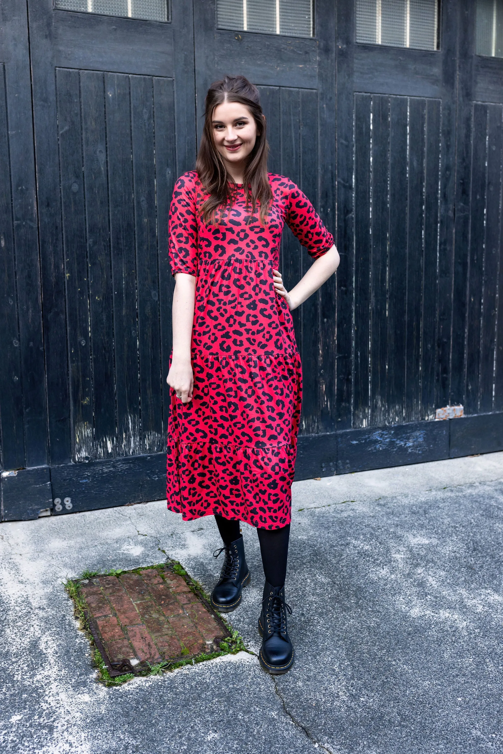 Evelyn Leopard Midi Breastfeeding Dress