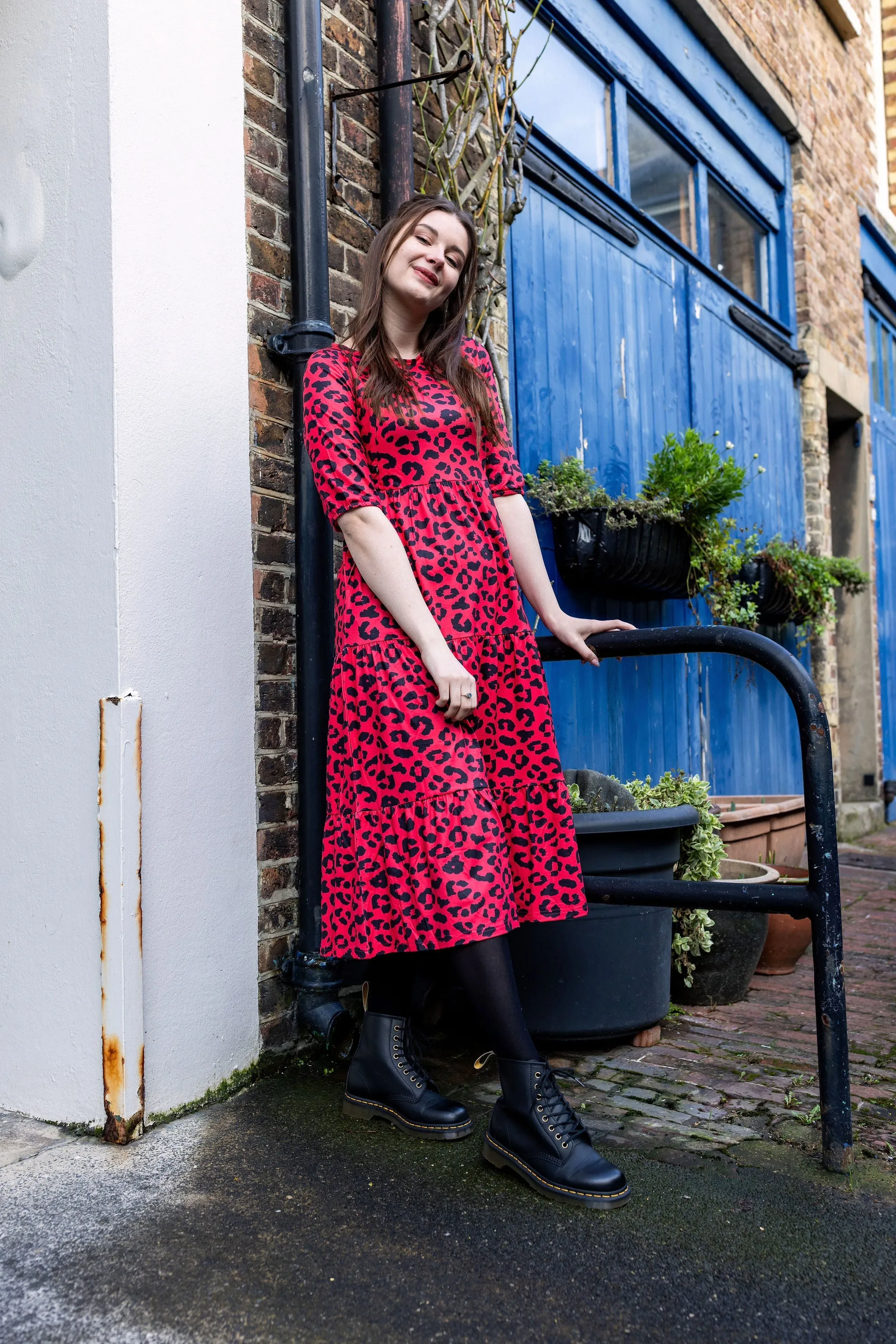 Evelyn Leopard Midi Breastfeeding Dress