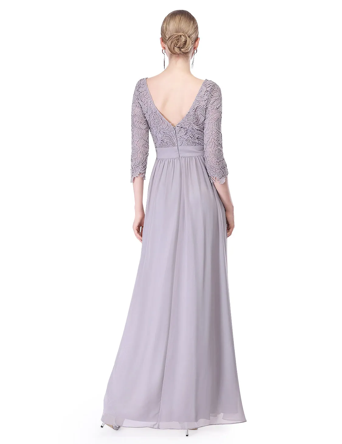 Ever-Pretty Sexy Women's Elegant 3/4 Sleeve V Back Lace Long Evening Dress EP08412