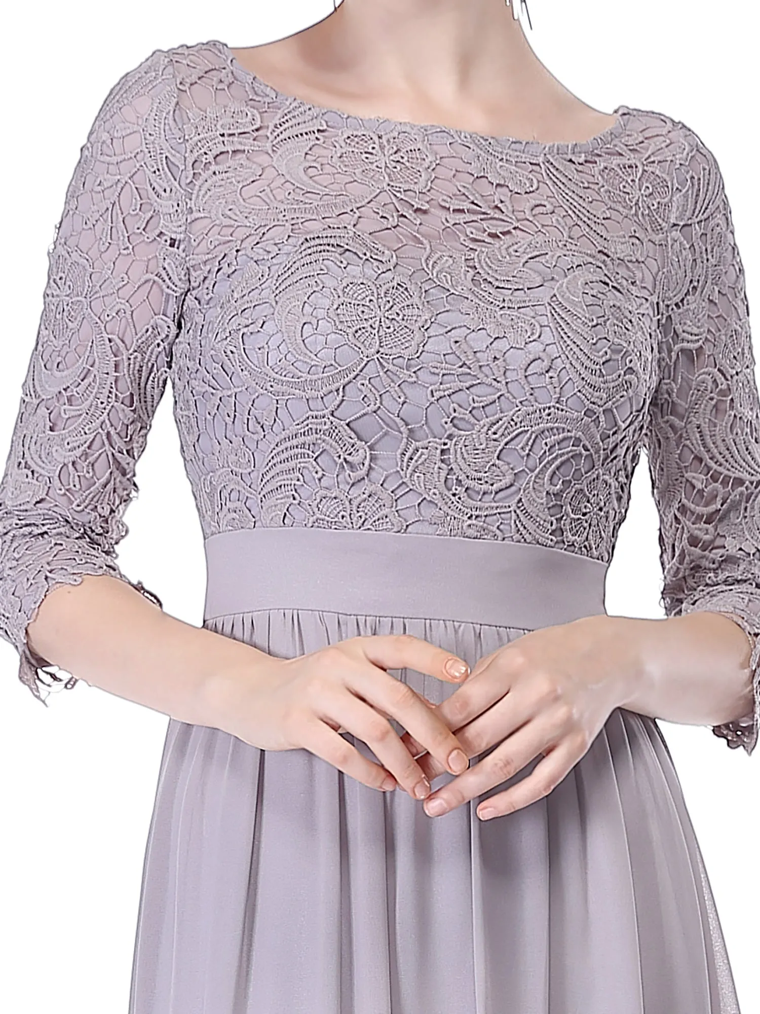 Ever-Pretty Sexy Women's Elegant 3/4 Sleeve V Back Lace Long Evening Dress EP08412