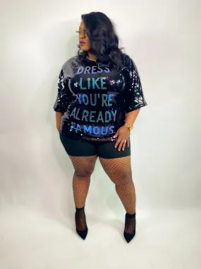 FAMOUS SEQUIN SHIRT DRESS
