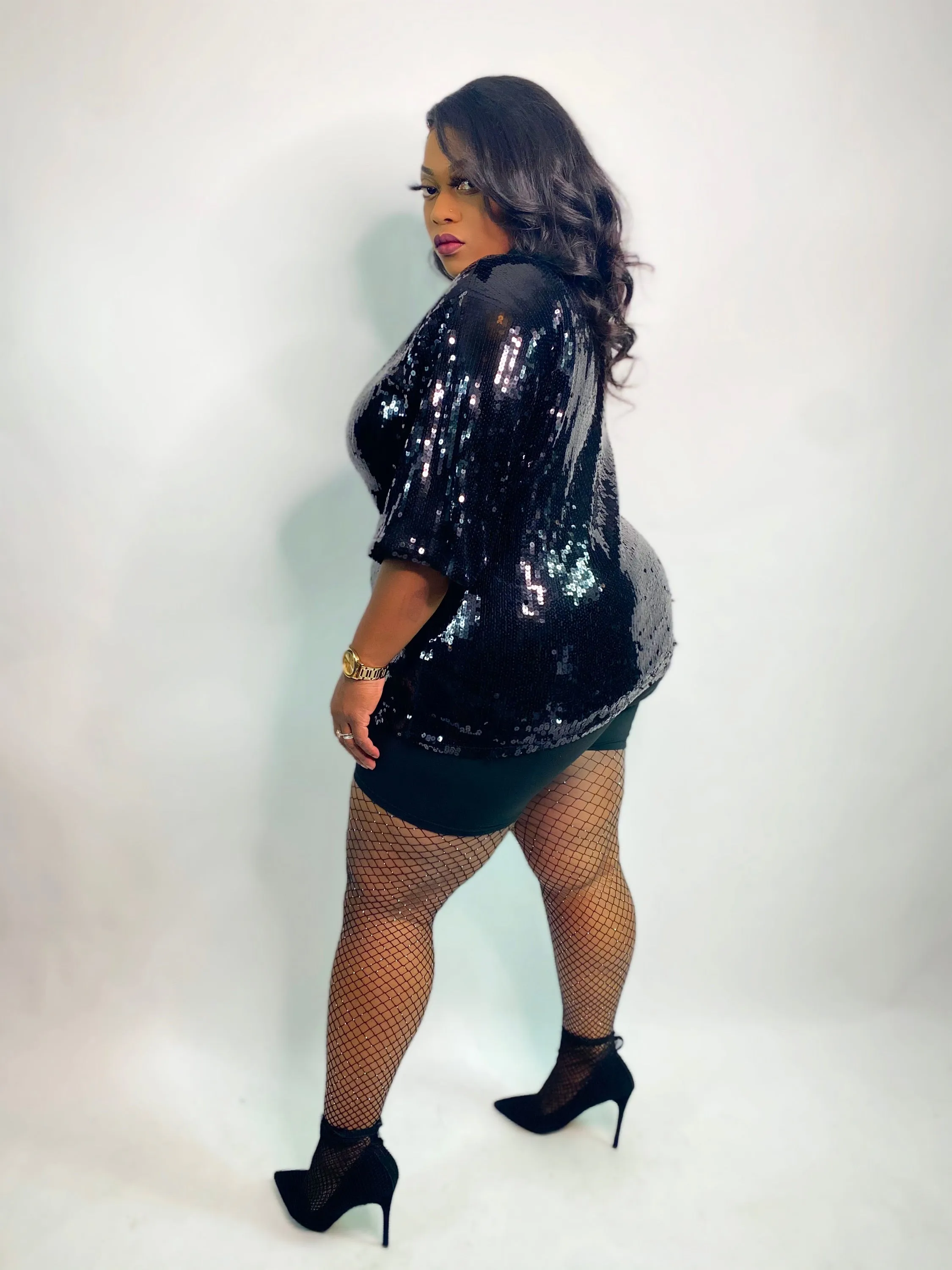 FAMOUS SEQUIN SHIRT DRESS
