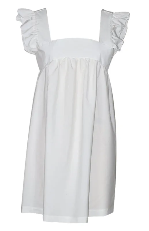 Feel Radiant in a Versatile Ruffle Shoulder Dress & Square Open Back