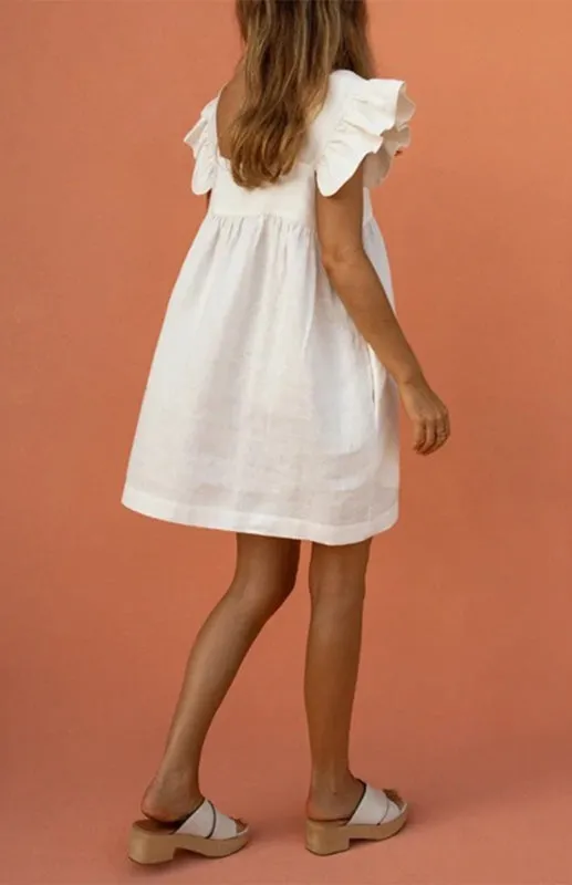 Feel Radiant in a Versatile Ruffle Shoulder Dress & Square Open Back