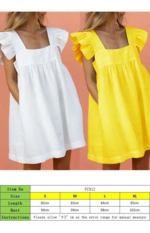 Feel Radiant in a Versatile Ruffle Shoulder Dress & Square Open Back