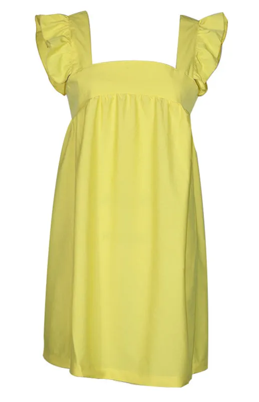 Feel Radiant in a Versatile Ruffle Shoulder Dress & Square Open Back