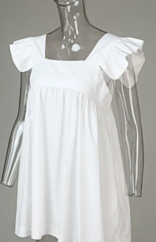 Feel Radiant in a Versatile Ruffle Shoulder Dress & Square Open Back