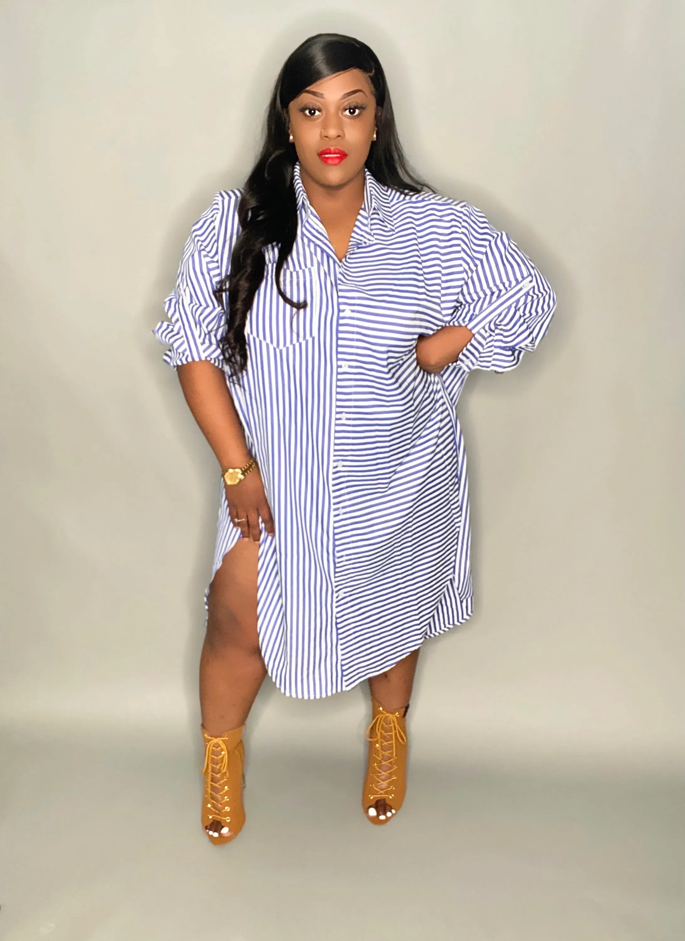 LAZY DAYZ OVERSIZED BOYFRIEND SHIRT DRESS