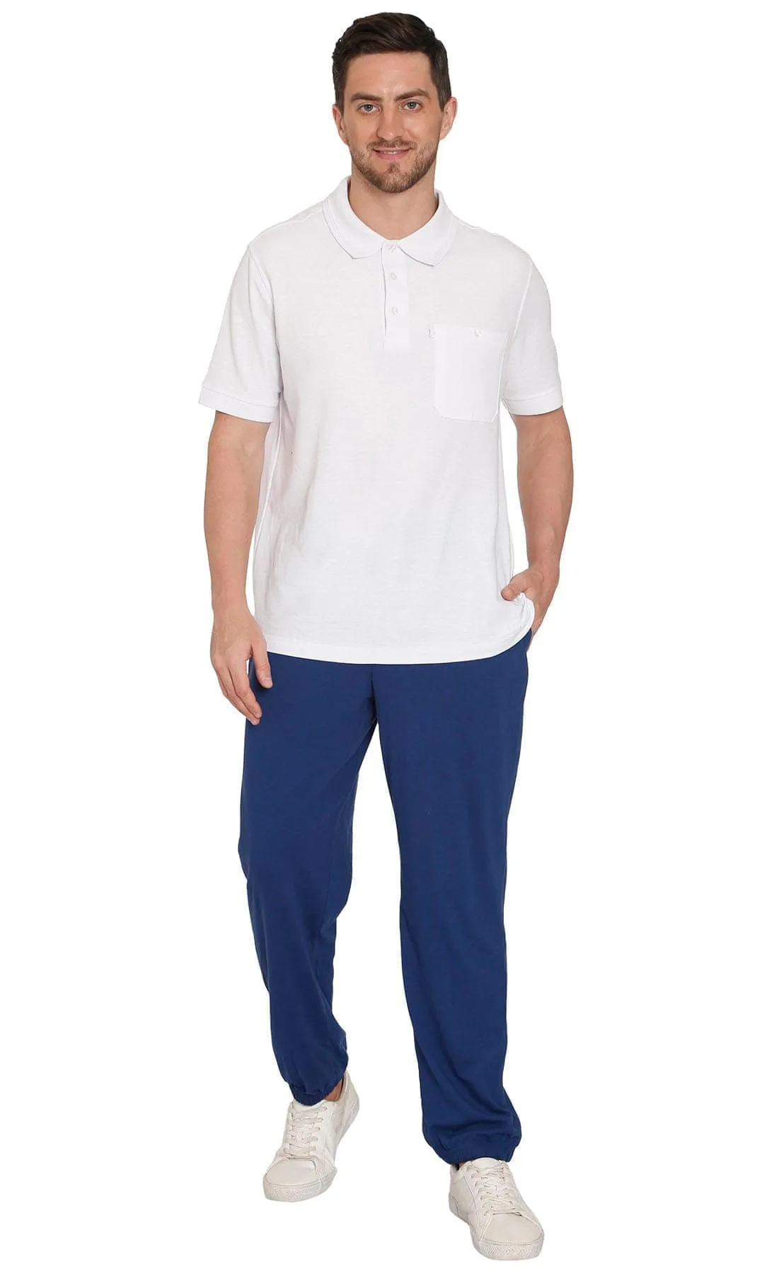 Men's Knit Pants – Pull On Elastic Waist for Effortless Dressing and Relaxed Comfort