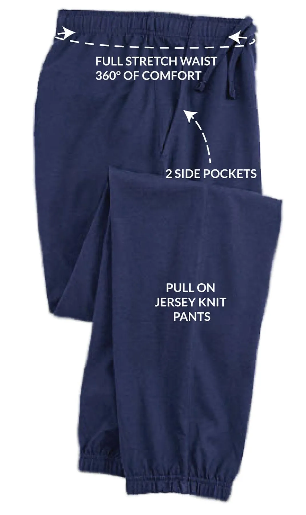 Men's Knit Pants – Pull On Elastic Waist for Effortless Dressing and Relaxed Comfort