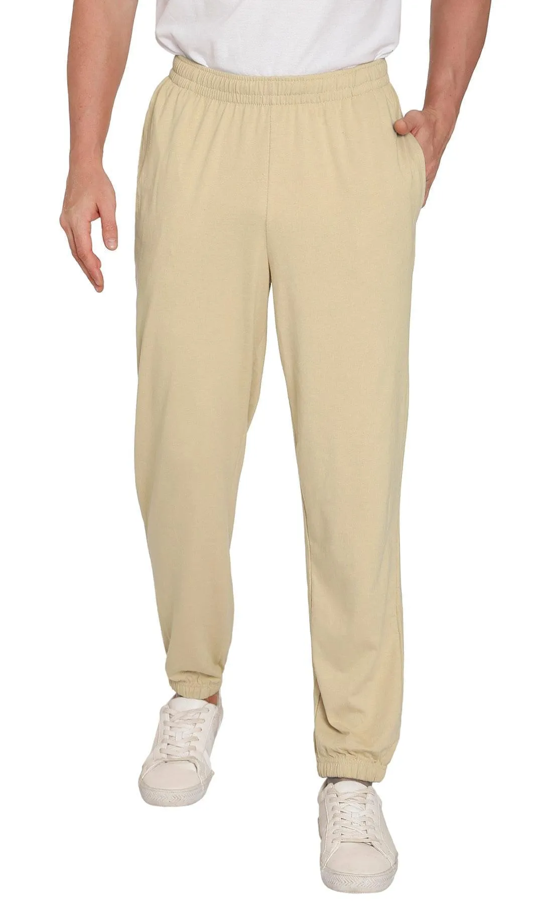Men's Knit Pants – Pull On Elastic Waist for Effortless Dressing and Relaxed Comfort