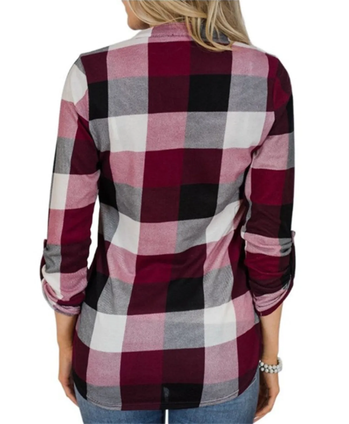 Plaid Long Sleeve Top