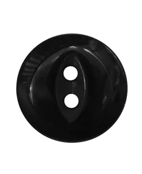 POLYESTER BUTTON ROUND SHAPE WITH SHINY SURFACE AND 2 HOLES - SIZE: 13MM - COLOR: SCHWARZ - ART.NO.: 241274