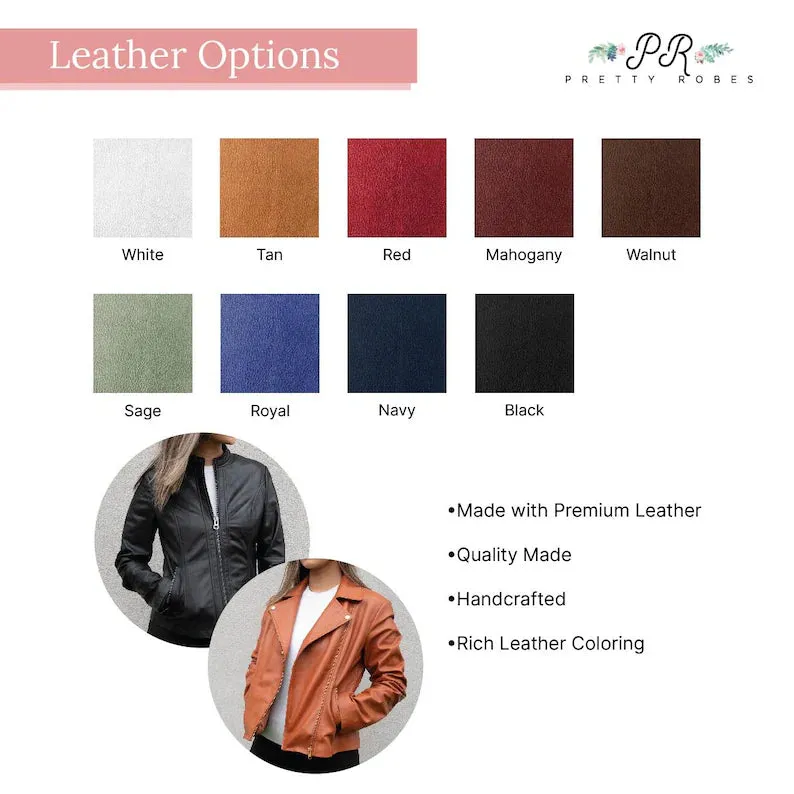 (Real Leather) Bachelorette Party Bridal Leather Jacket