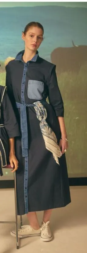 Shirt Dress in Denim Colour Combination