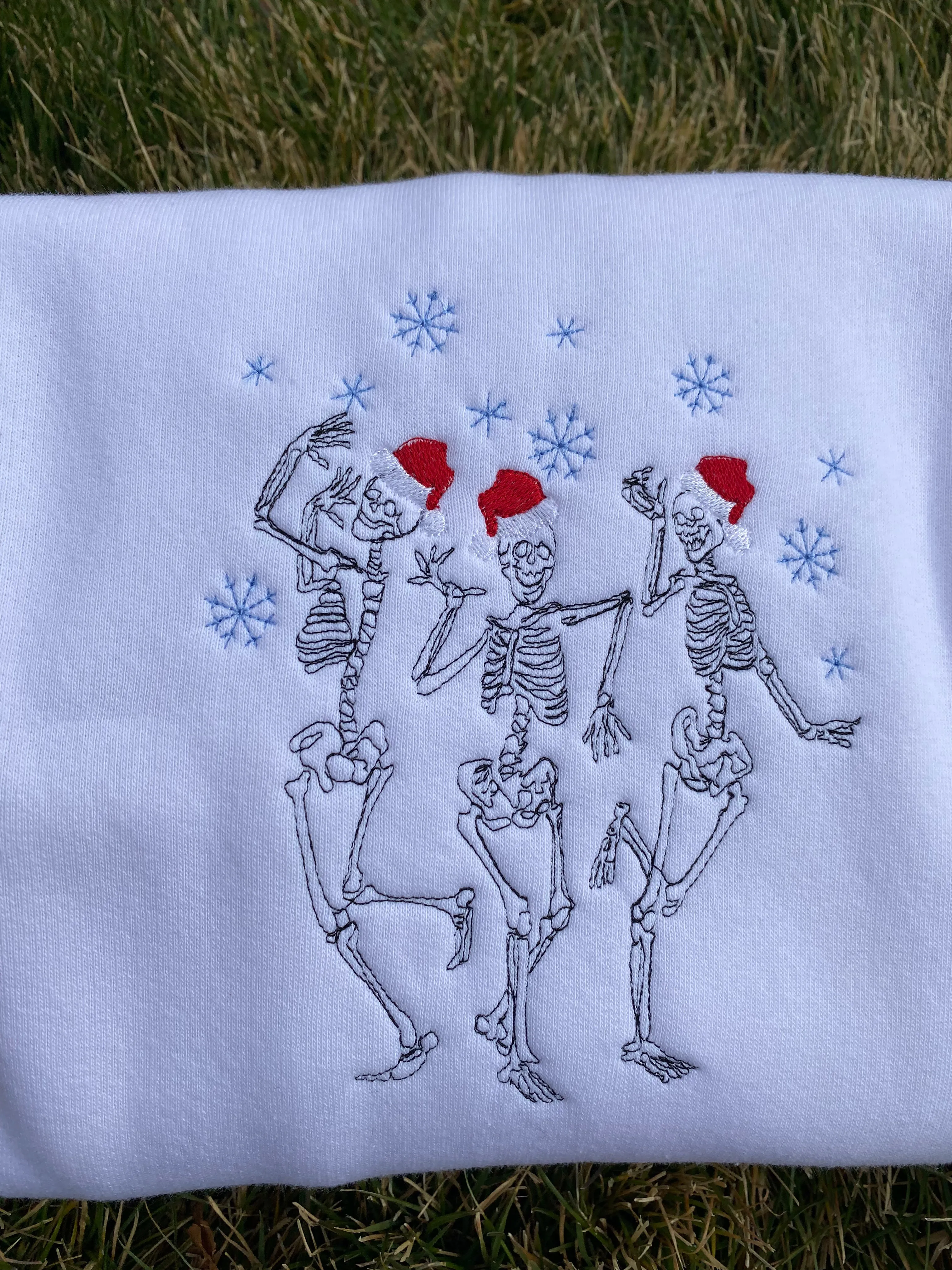Skeleton Christmas Embroidered Sweatshirts Gifts for her