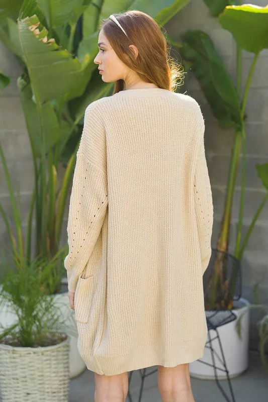 Taupe Button Down Cardigan