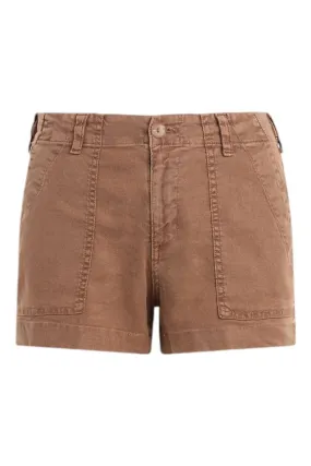 Utility Tab Trouser Shorts-Sahara Brown