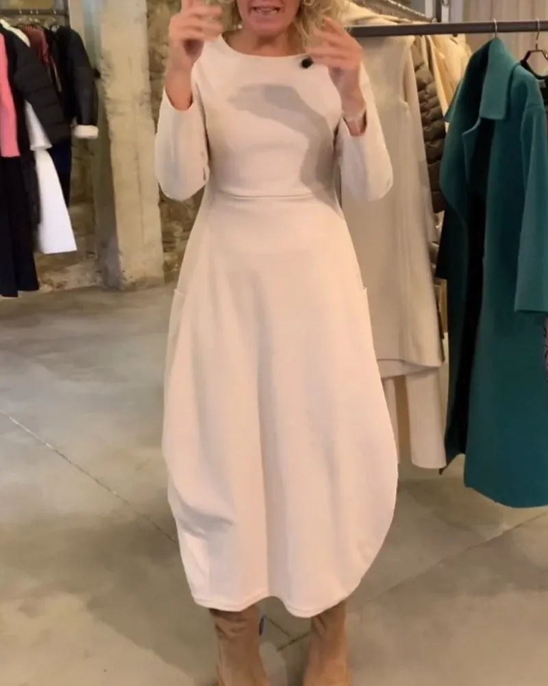 Versatile round neck dress