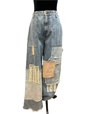 Washed Multi Patch Denim Jeans