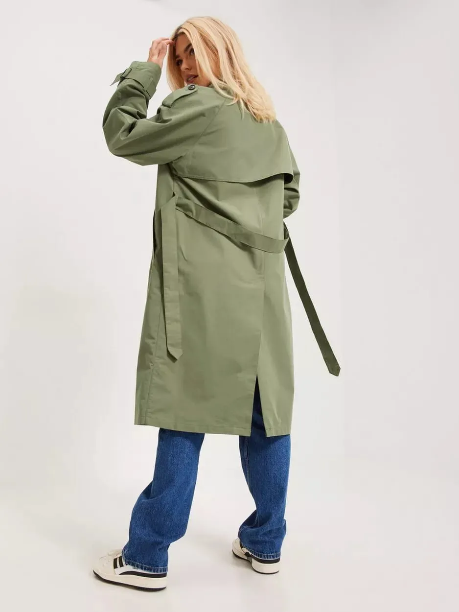 Windbreaker Autumn Winter Women Lapel Double Breasted Trench Coats Office Long Lining Korean Fashion Clothing 26820